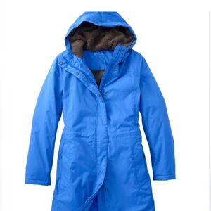 L.L.Bean Women’s Winter Warmer Parka Jacket Hooded Small Petite Blue